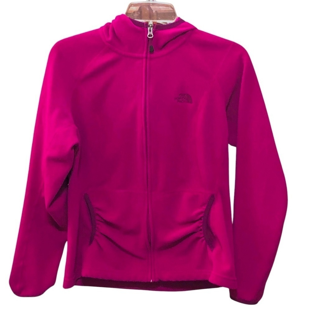 The North Face Polartec Fleece Hooded Zip Majenta Pink/Purple Jacket size M - Picture 2 of 12